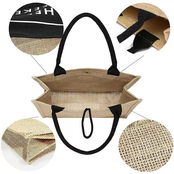 Large Black Canvas Tote Bag. Reusable Shopping Bag. NEW - Picture 5 of 15